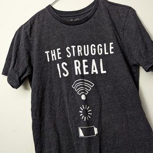 L/C 10-12 Dark Grey " Struggle is Real '' Design